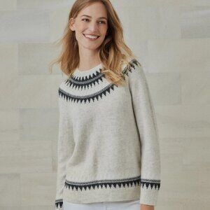 The White Company Graphic Fair Isle Sweater Alpaca/Wool Sz M